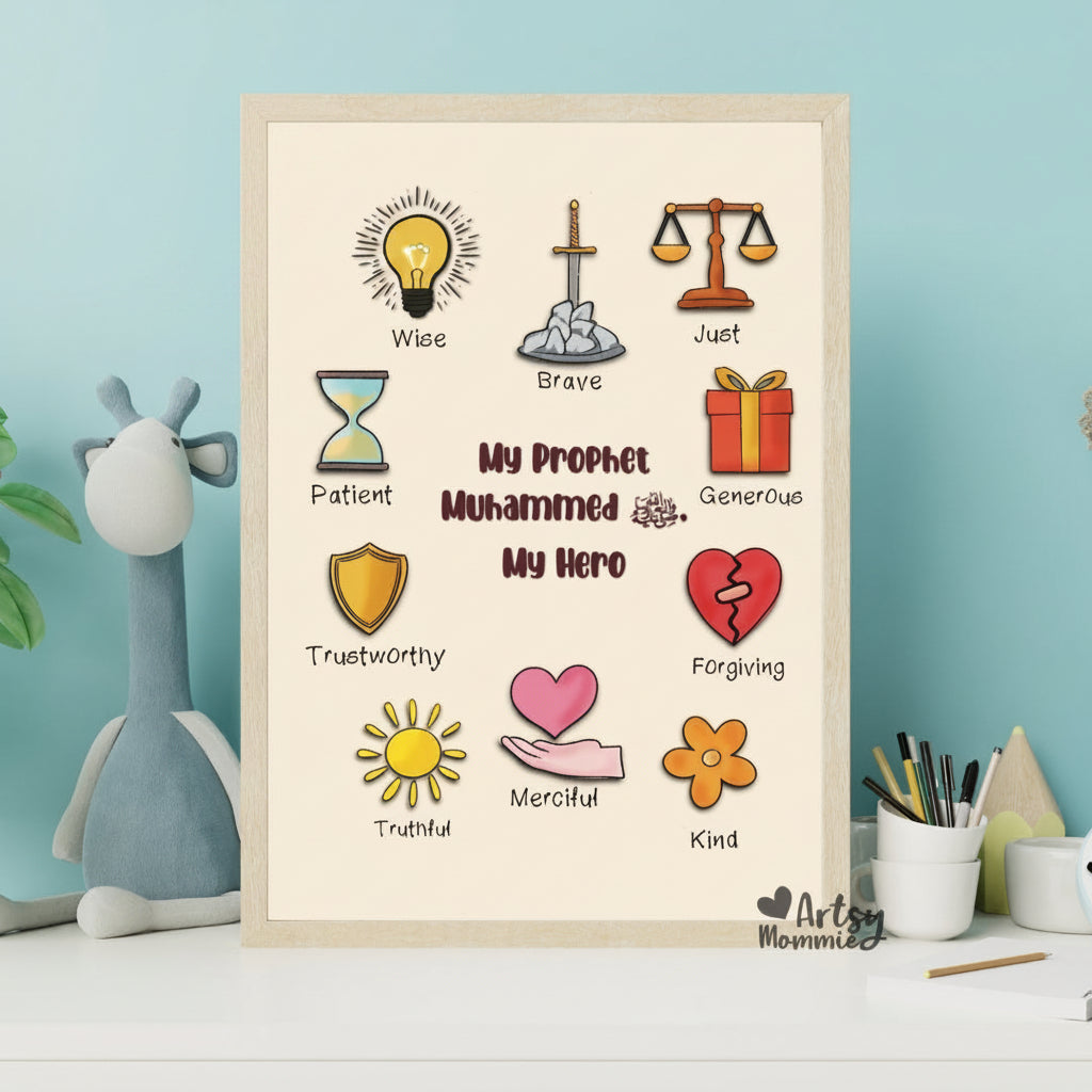 My Prophet My Hero Wall Art for Kids| Islamic Wall Art for Kids