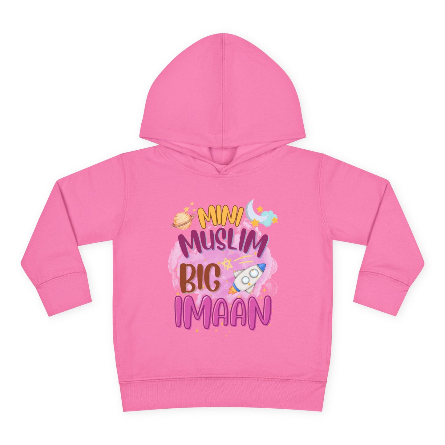 Muslim Big Imaan Toddler Hoodie – Islamic Kids Hooded Sweatshirt | Cute Islamic Gift for Girls