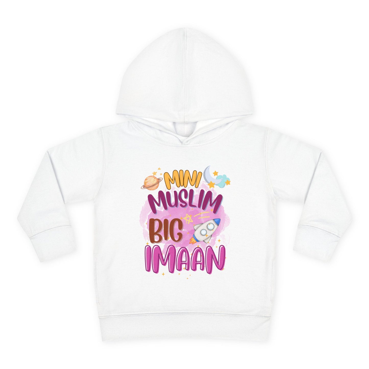 Muslim Big Imaan Toddler Hoodie – Islamic Kids Hooded Sweatshirt | Cute Islamic Gift for Girls