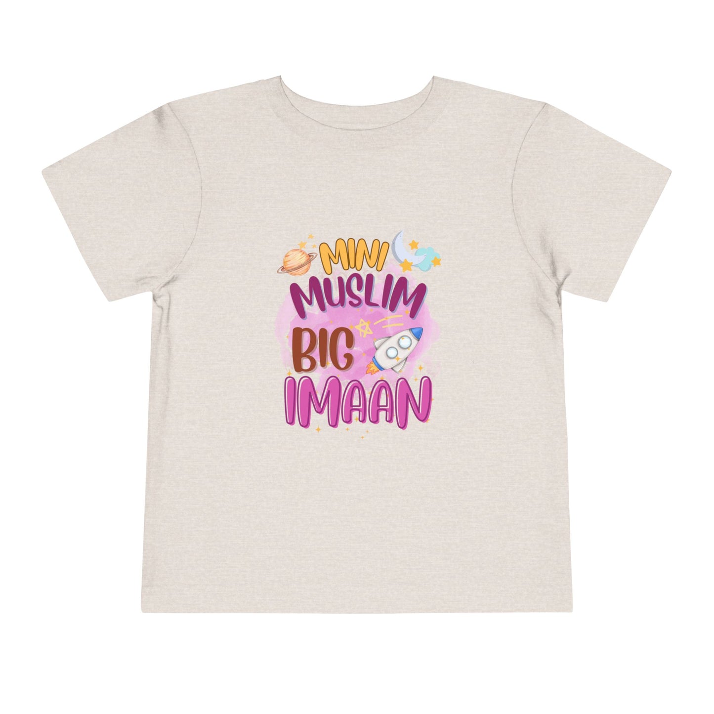 Toddler Tee — "Mini Muslim, Big Imaan" Cute Islamic Kids Shirt