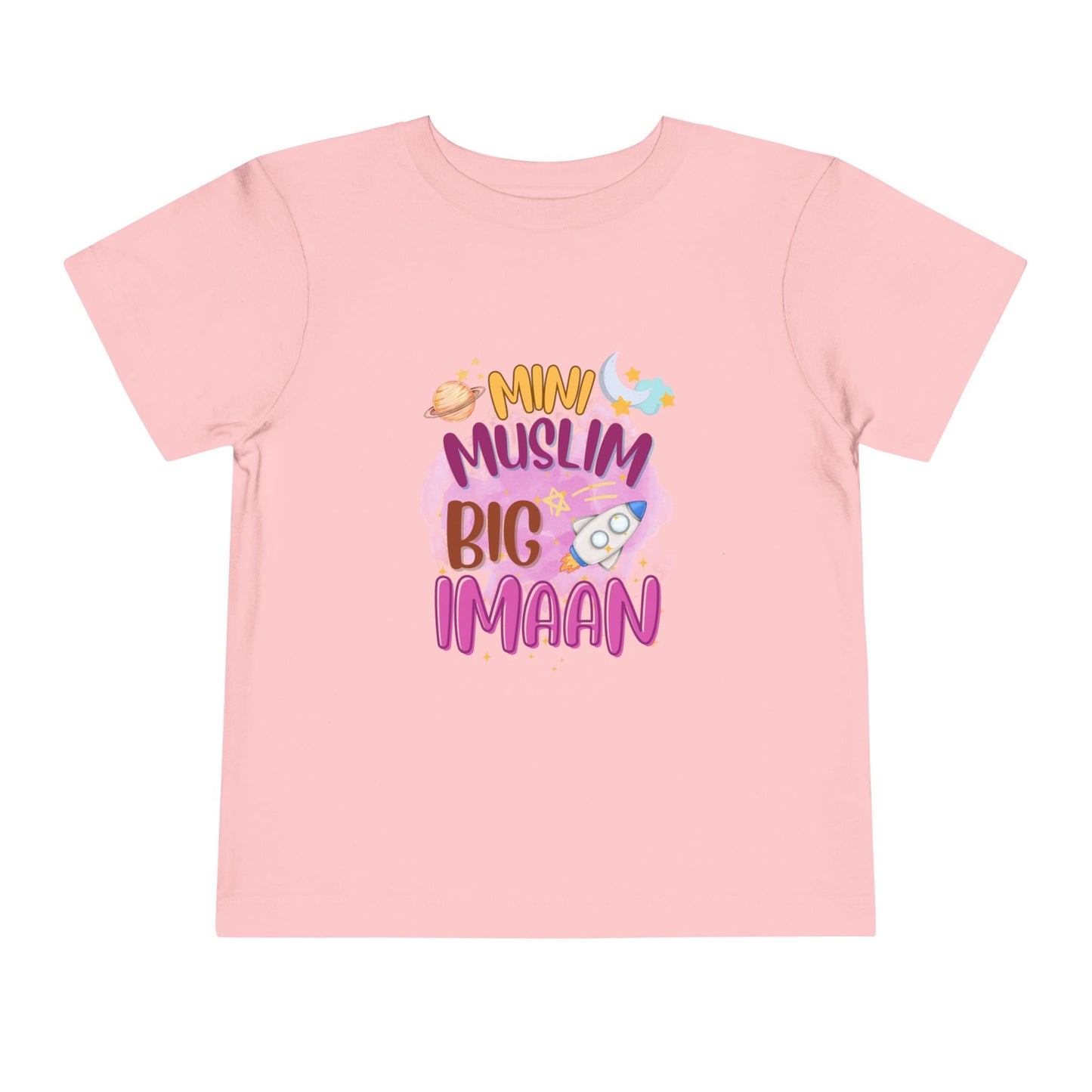 Toddler Tee — "Mini Muslim, Big Imaan" Cute Islamic Kids Shirt
