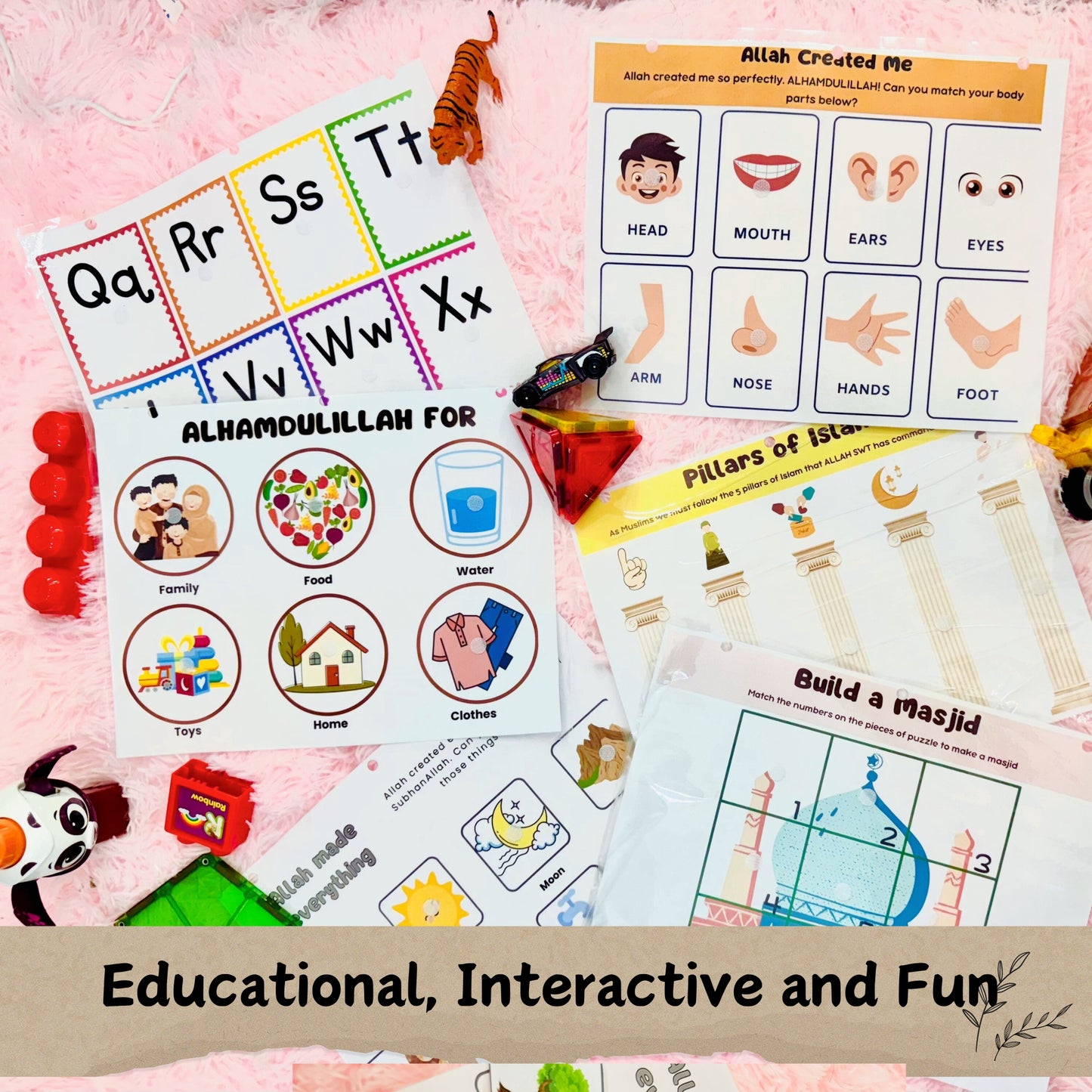 My First Islamic Busy Book Printable for Toddlers 2-4 Years | Instant Digital PDF Download 21 Activities Arabic English Alphabet Pillars of Islam