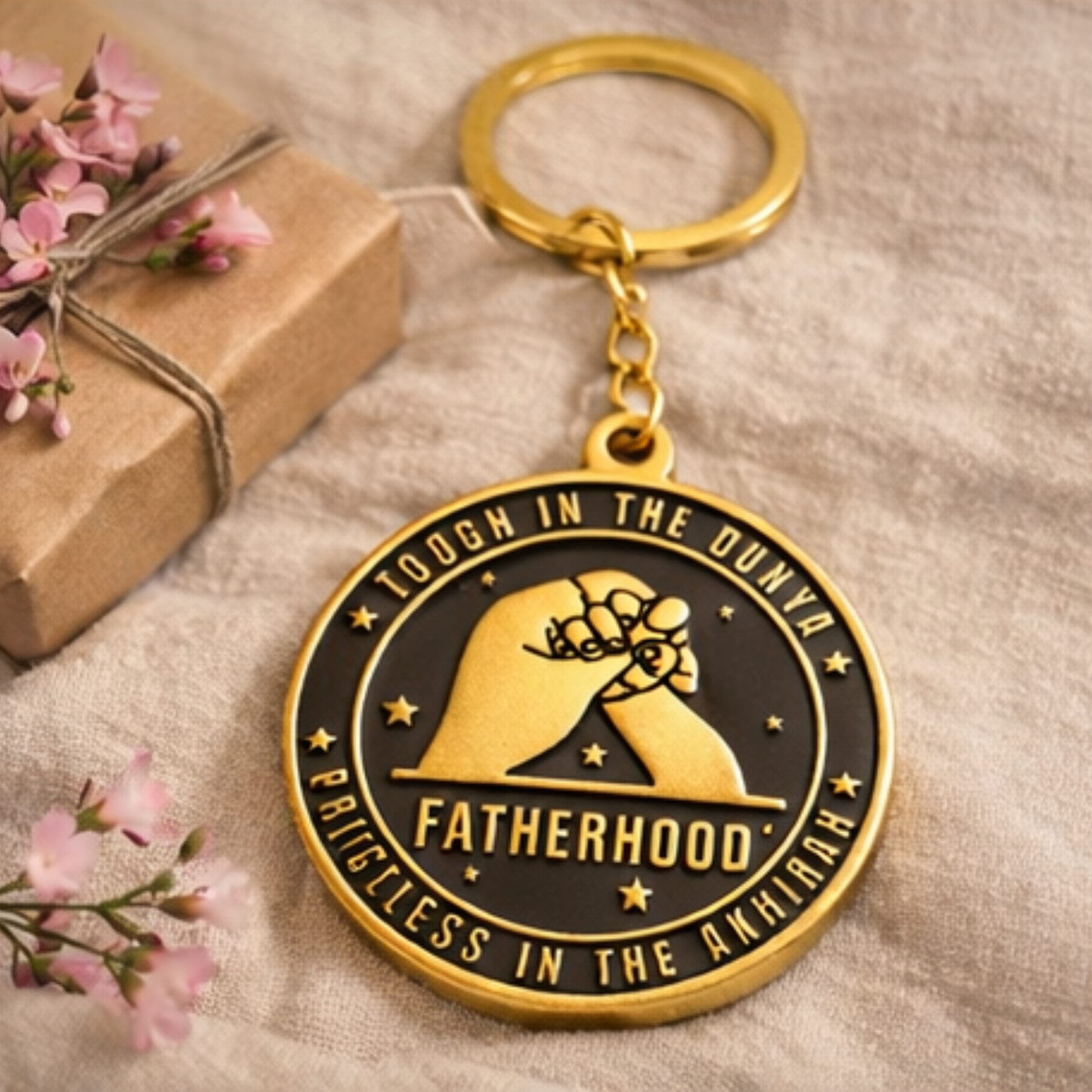 Muslim Father Gift Keychain | Faith-Inspired Islamic Reminder | Islamic Fatherhood Keychain Gift for Muslim Fathers