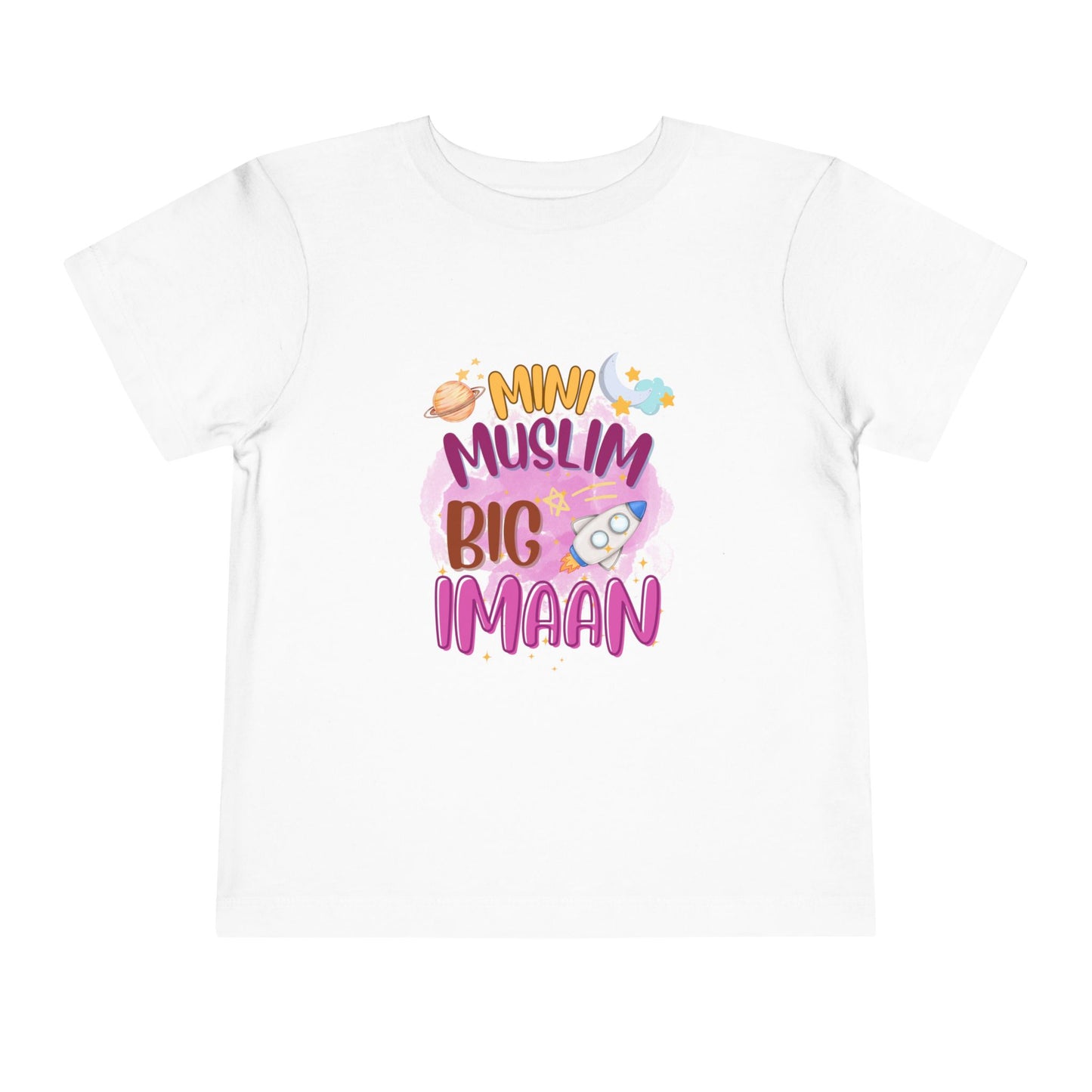 Toddler Tee — "Mini Muslim, Big Imaan" Cute Islamic Kids Shirt