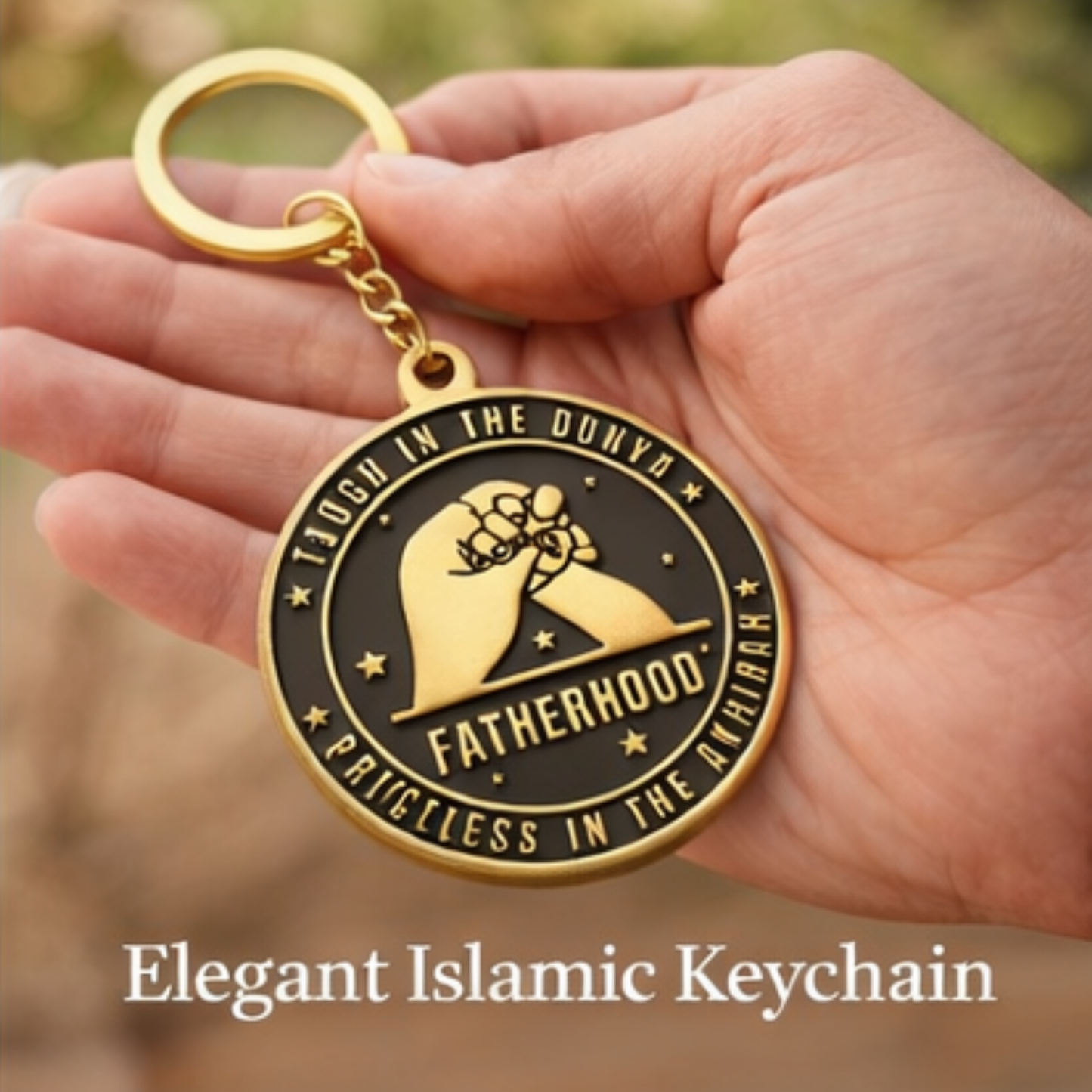 Muslim Father Gift Keychain | Faith-Inspired Islamic Reminder | Islamic Fatherhood Keychain Gift for Muslim Fathers
