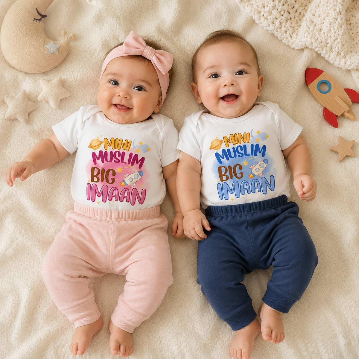 Mini Muslim Big Imaan Kids T-Shirt | Islamic Muslim Boy & Girl Tee