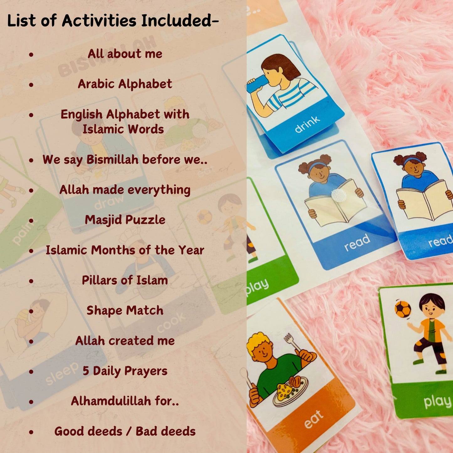My First Islamic Busy Book Printable for Toddlers 2-4 Years | Instant Digital PDF Download 21 Activities Arabic English Alphabet Pillars of Islam