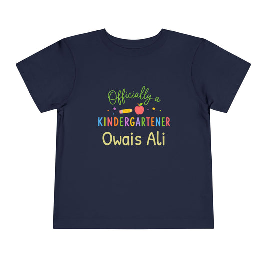 Officially a Kindergartener Toddler Tee — Personalized Back-to-School Shirt