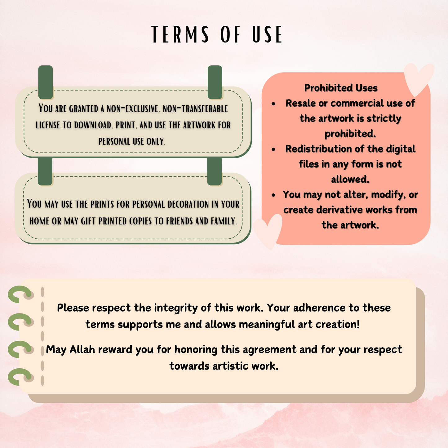 Islamic Wall Art Set – Bismillah, InshaAllah, SubhanAllah, Alhamdulillah Printable | Arabic Calligraphy Islamic Digital Download | Muslim Home Decor