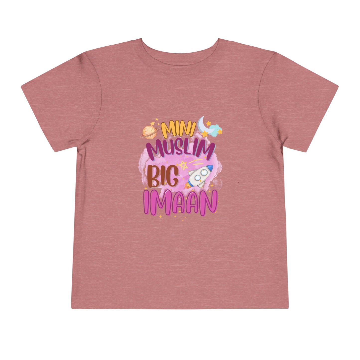 Toddler Tee — "Mini Muslim, Big Imaan" Cute Islamic Kids Shirt