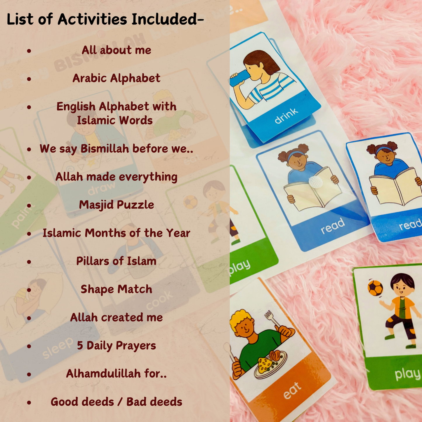 Personalized Islamic Busy Book, Arabic Alphabet Learning, Toddler Montessori Toy, Ramadan Eid Gift