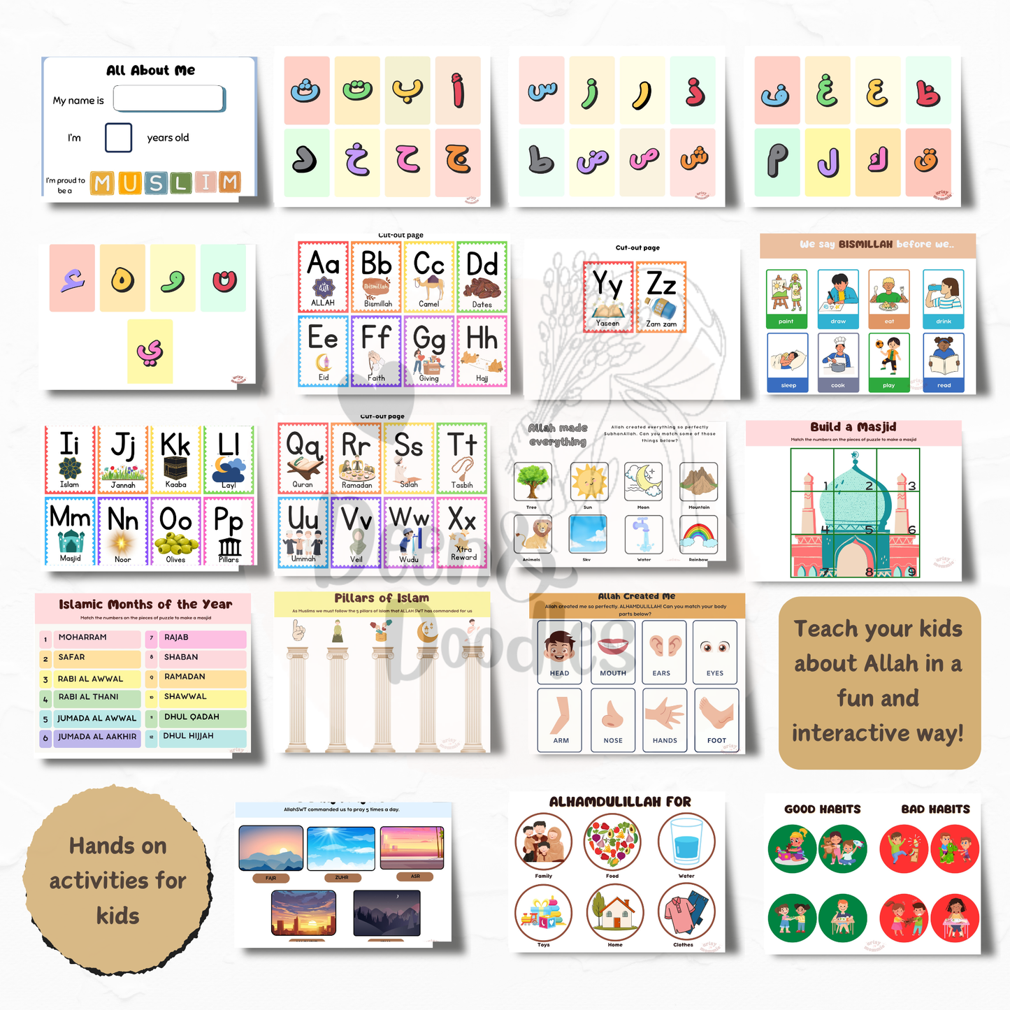 Personalized Islamic Busy Book, Arabic Alphabet Learning, Toddler Montessori Toy, Ramadan Eid Gift