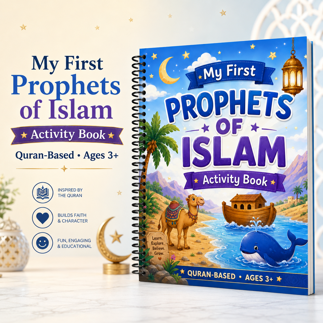 My First Prophets of Islam Activity Book for Kids | Quran-Based Islamic Coloring & Learning Book Ages 3+