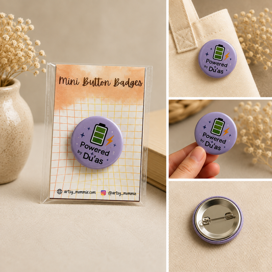 Islamic Mini Button Badges | Cute Muslim Pins for Bags, Backpacks & Gifts