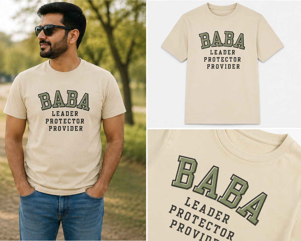 Baba Leader Protector Provider T-Shirt | Muslim Dad Shirt | Islamic Father Gift