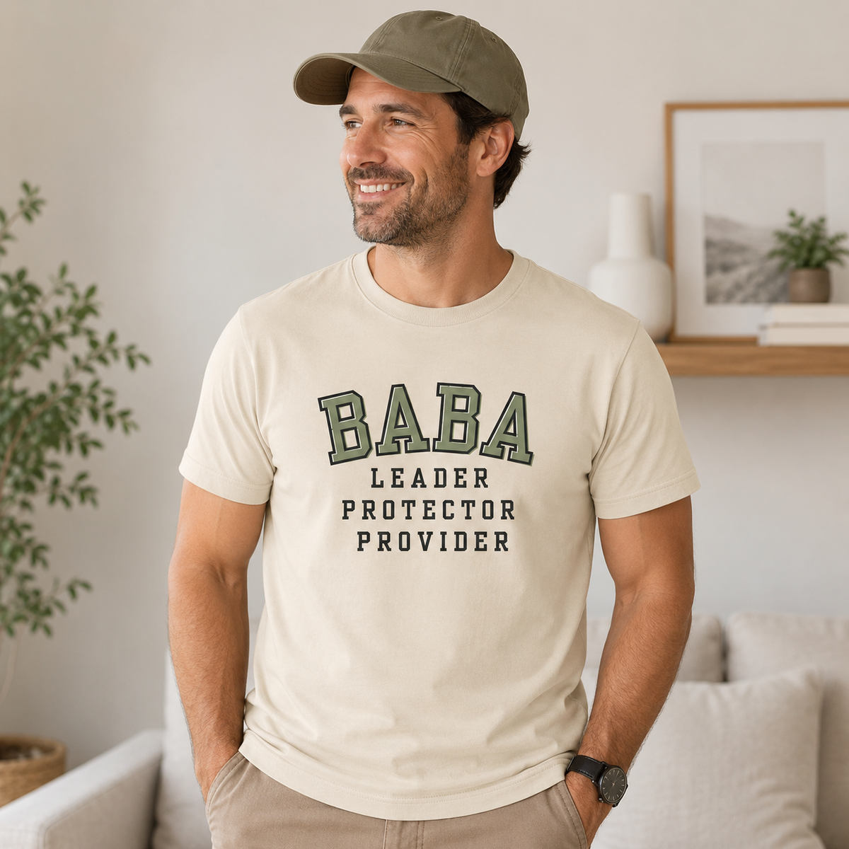 Baba Leader Protector Provider T-Shirt | Muslim Dad Shirt | Islamic Father Gift