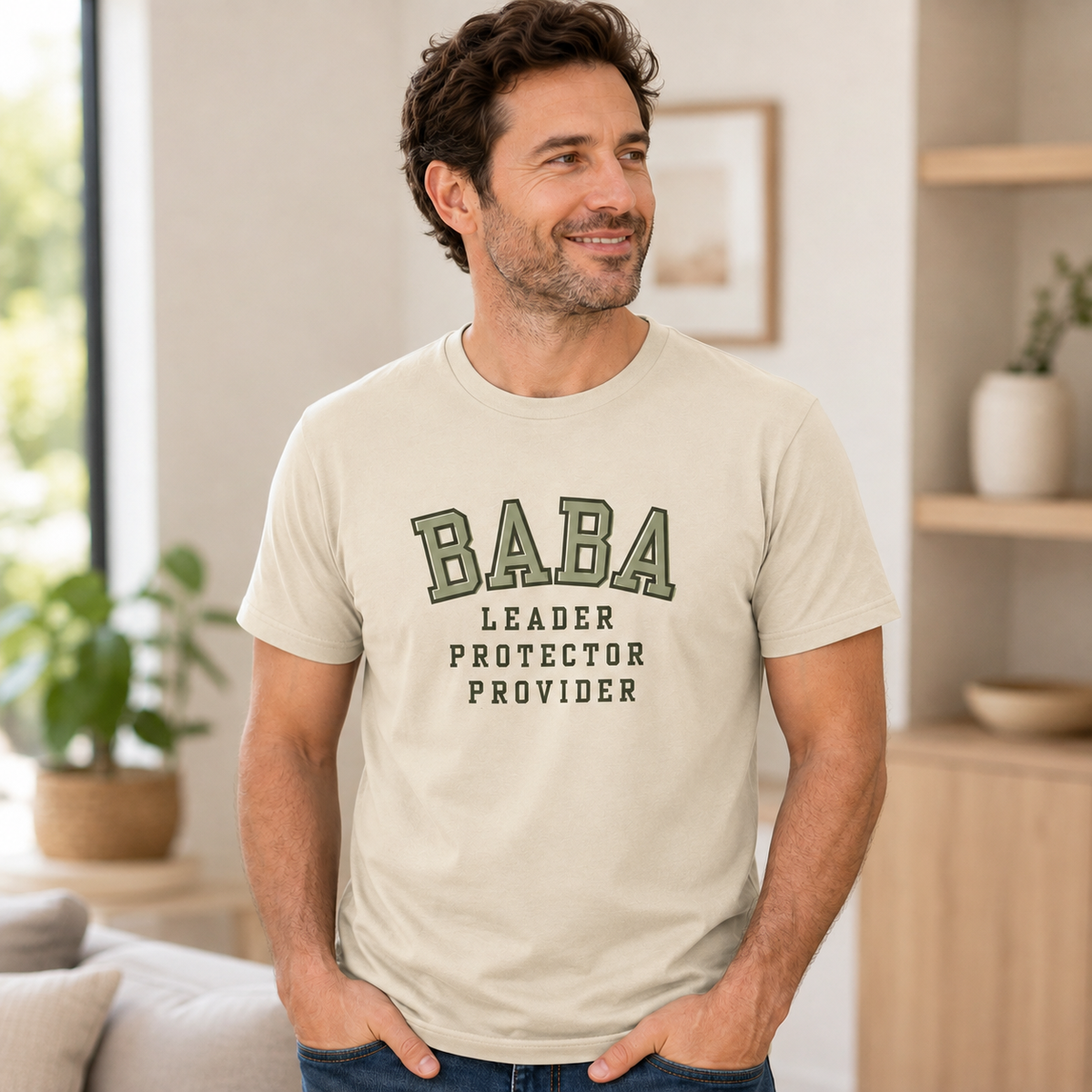 Baba Leader Protector Provider T-Shirt | Muslim Dad Shirt | Islamic Father Gift