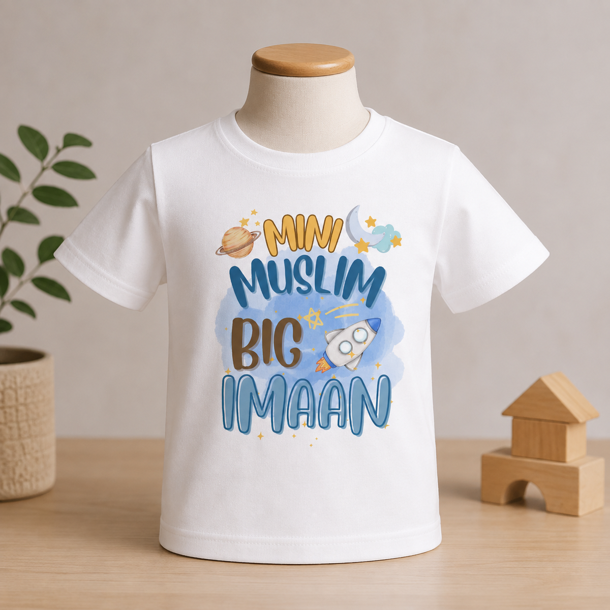 Mini Muslim Big Imaan Kids T-Shirt | Islamic Muslim Boy & Girl Tee