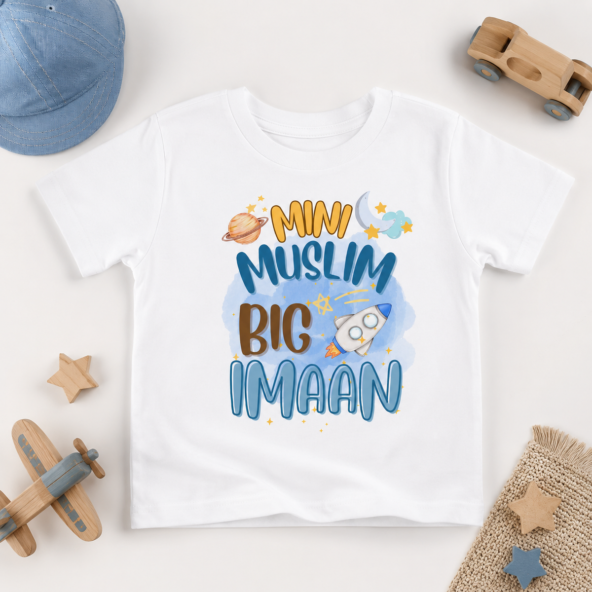 Mini Muslim Big Imaan Kids T-Shirt | Islamic Muslim Boy & Girl Tee