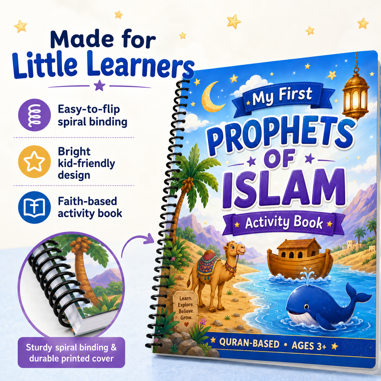 My First Prophets of Islam Activity Book for Kids | Quran-Based Islamic Coloring & Learning Book Ages 3+