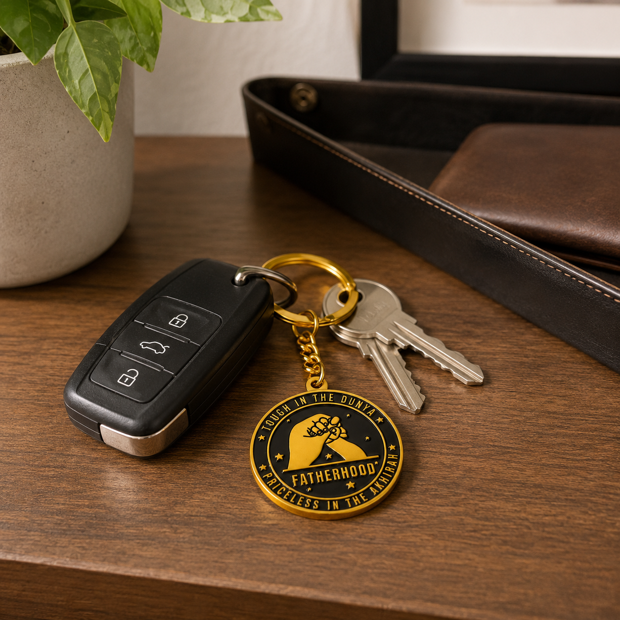 Muslim Father Gift Keychain | Faith-Inspired Islamic Reminder | Islamic Fatherhood Keychain Gift for Muslim Fathers