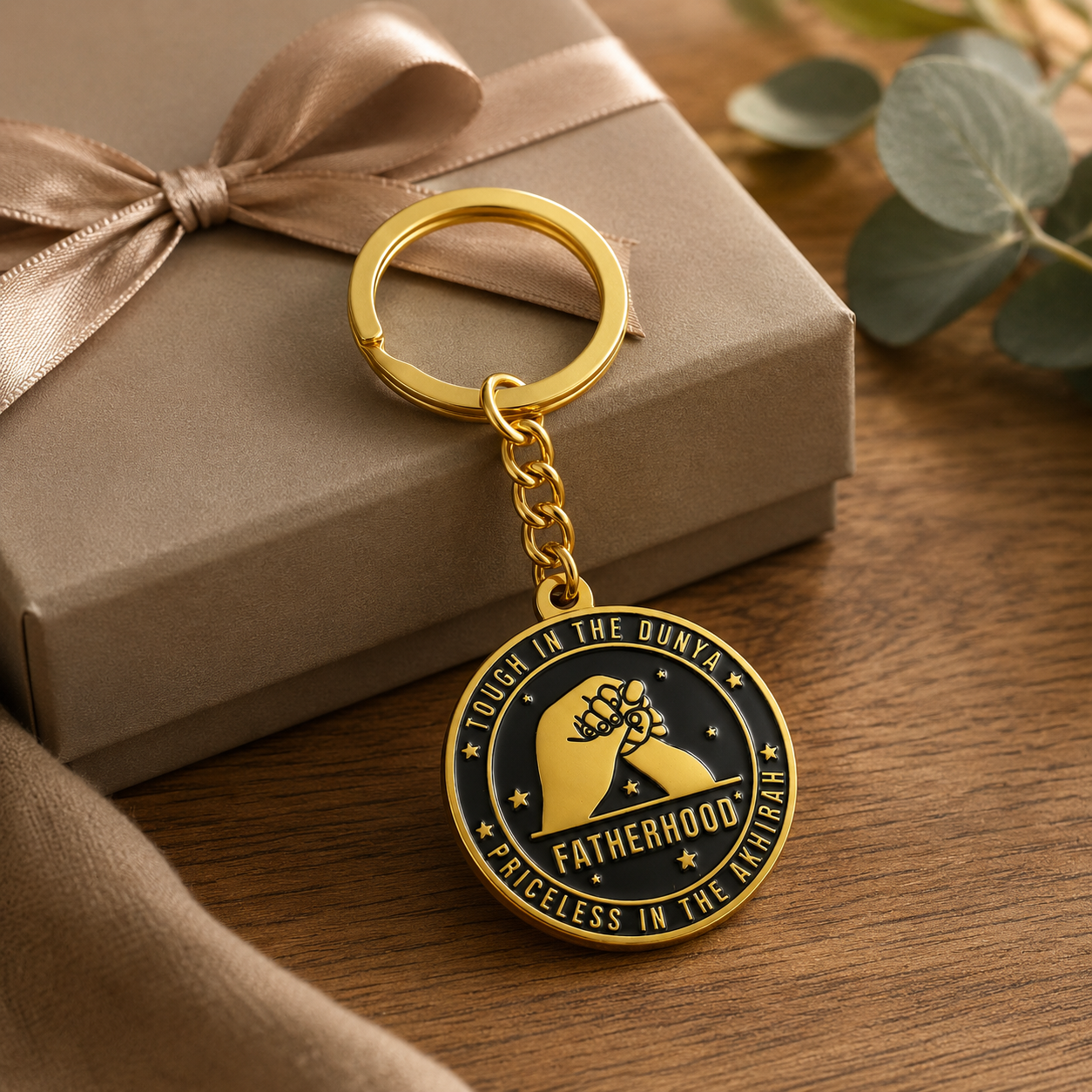 Muslim Father Gift Keychain | Faith-Inspired Islamic Reminder | Islamic Fatherhood Keychain Gift for Muslim Fathers