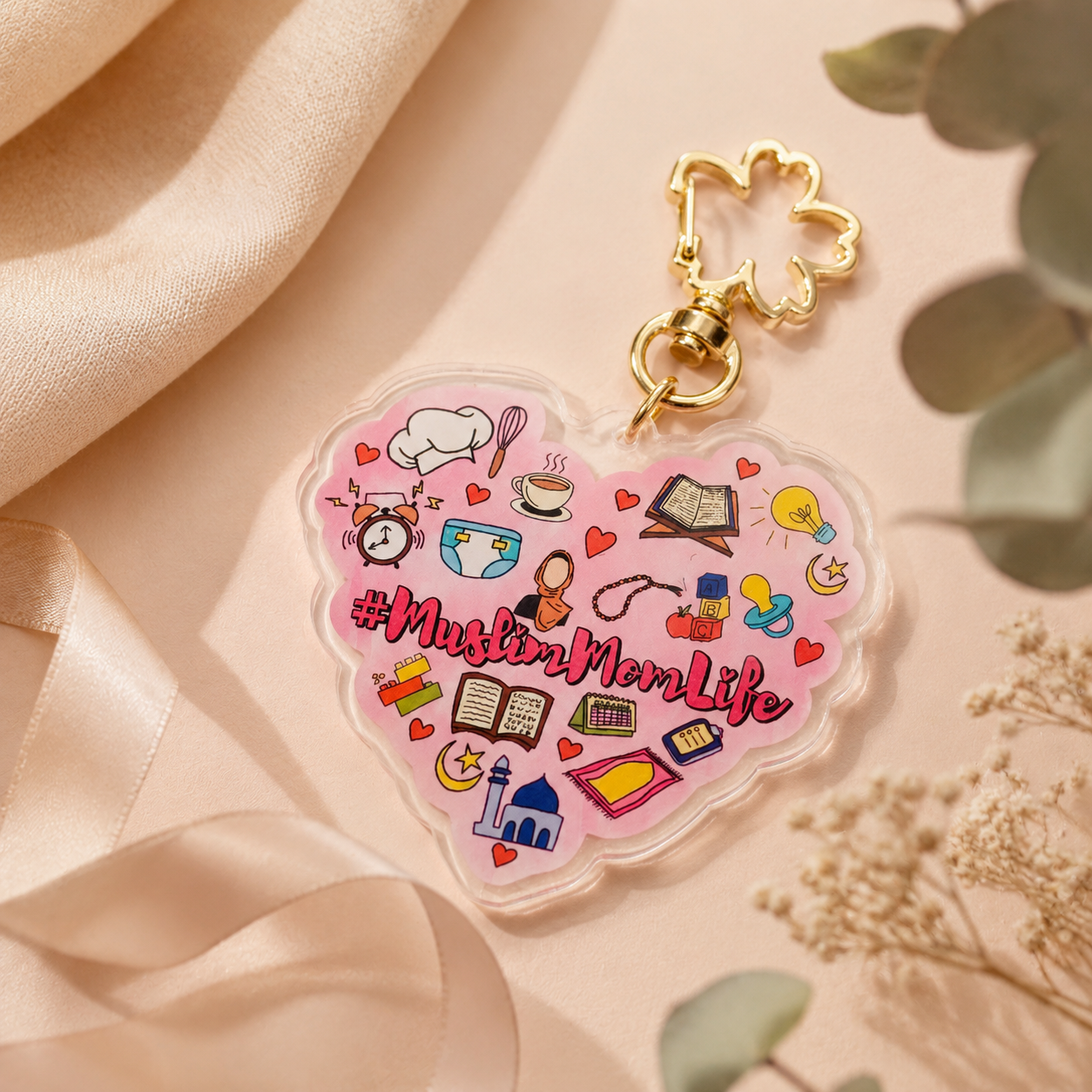 Muslim Mom Life Acrylic Keychain – Islamic Mom Gift & Everyday Accessory | Faith-Inspired Mom Gift