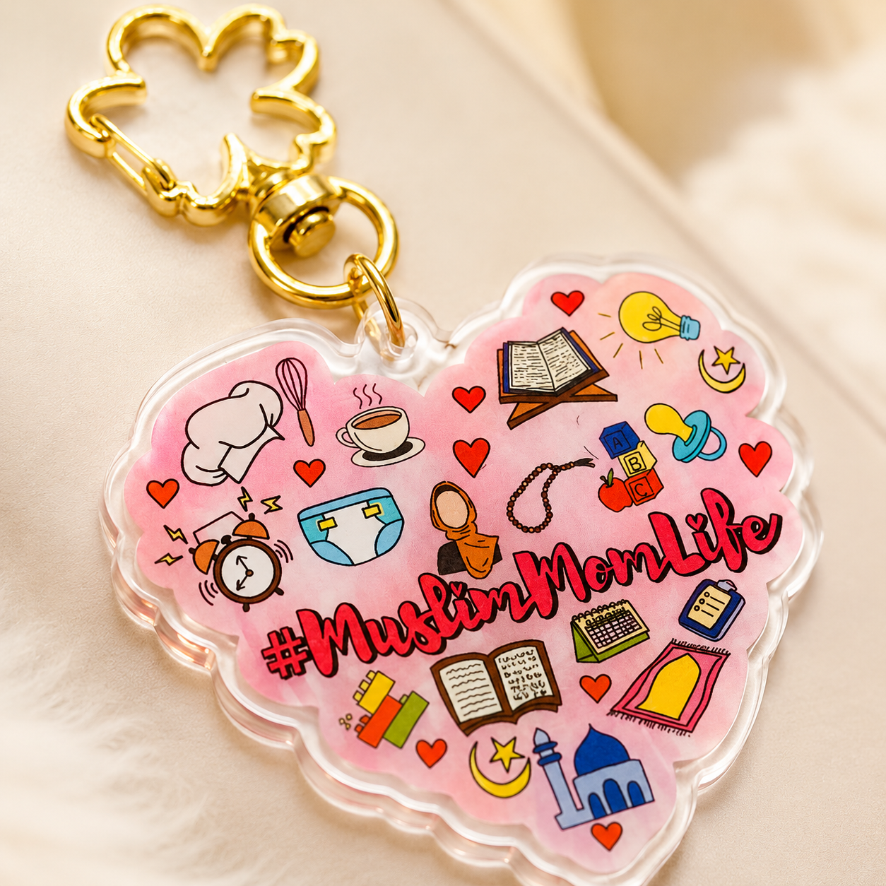 Muslim Mom Life Acrylic Keychain – Islamic Mom Gift & Everyday Accessory | Faith-Inspired Mom Gift
