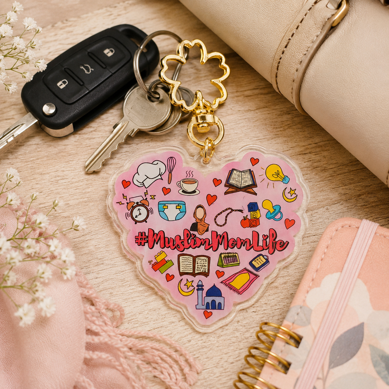 Muslim Mom Life Acrylic Keychain – Islamic Mom Gift & Everyday Accessory | Faith-Inspired Mom Gift